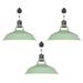 FSLiving H-Type Track Lighting E26 Base Industrial Adjustable Angle Lamp Green Metal Shade with Black Pearl Socket Track Light Fixture for Slope Ceiling Gimbal Bulb and Track Not Included - 3 Lights