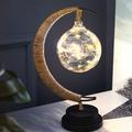 SDJMa 11in Lunar Lamp Ramadan Moon Lamp with Rope Hanging New Moon Lamp Decorative Table Night Lights