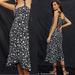 Anthropologie Dresses | Hutch Flounced Shoulder Tie Abstract Floral Dot Tiered Hem Midi Sheath Dress | Color: Black/White | Size: S