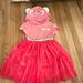 Disney Dresses | Girls Short Sleeve Hooded Dress Turning Red Dress Pink Size Xs 4/5 Rainbow Tulle | Color: Pink/Red | Size: Xsg