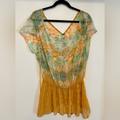 Free People Swim | Free People Sheer Top Or Beach Cover-Up, Size Xs | Color: Orange | Size: Xs