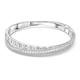 Swarovski Rota Double Bangle Bracelet, White Baguette-Cut and Pavé Crystals and Rhodium Plated, from the Rota Collection