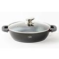 Cheffinger Sauté Pan 32 cm Casserole Pot Black | Roasting Dish Induction Non-Stick | Stewing Pan with Glass Lid | Serving Pan