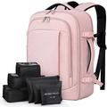 Lekespring Large Backpack Hand Luggage for Men Women 17 Inch Laptop Backpack Travel Backpack with 6 Piece Clothes Bag Packing Cubes for Holiday Business Work Travel, pink, XL, Backpack