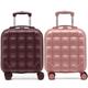 Flight Knight Set of 2 Bubble Suitcase - Lightweight Super Strong Carry On Luggage - Ryanair easyJet Jet2 Approved - 8 Wheel Carry Cabin Hardcase 45x36x20cm