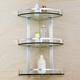 Aluminum Glass Shelf Corner Shelf Bathroom Shelves Wall Mount 3 Tier Shower Caddy Storage Organiser Multifunctional Bathroom Bath Corner Caddy Basket Aluminum Silver Sand Sprayed(Size:28cm)