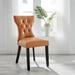 Red Barrel Studio® Silhouette Dining Vinyl Side Chair Faux Leather/Wood/Upholstered in Brown | 36.5 H x 18 W x 25 D in | Wayfair