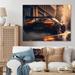 17 Stories Black McClaren Sports Car Racing in Italian Street II - Print on Canvas in Black/Orange | 12 H x 20 W x 1 D in | Wayfair