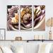 House of Hampton® Lqud Gold & Pnk Modern Flowers - 3 Piece Print on Canvas in White | 20 H x 36 W x 1 D in | Wayfair