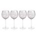 Orren Ellis Pescara White Dot Wine Glasses, Set of 4 Glass in Indigo | 8.75 H x 4 W in | Wayfair 893A29070FDB4F1FA104F9ACF1023F49