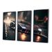 Latitude Run® Red Italian Lambo Sports Car Racing in Urban Setting III - 3 Piece Print on Canvas in White | 28 H x 36 W x 1 D in | Wayfair