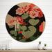 Red Barrel Studio® Retro Geranium in Red & Green I - Floral Wood Wall Art - Natural Pine Wood in Black/Brown/Green | 29 H x 29 W x 1 D in | Wayfair