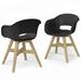 Corrigan Studio® Kona Outdoor Dining Chair in ( Set of 2 ) Plastic/Resin in Black | 32.3 H x 23.6 W x 23.6 D in | Wayfair