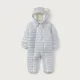 Quilted Pramsuit, Grey, 3-6M