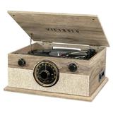 Victrola 6-in-1 Brookline Bluetooth Record Player with 3-Speed Turntable CD Cassette Player and FM Radio