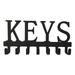 Key Holder KEYS - Wall Mounted Key Hook Rustic Cast Hanger Decorative Key Organizer Rack with 7 Hooks for Coats Bags Clothes