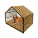 Lion Pet House Little Funny Zoo Animals with Sleepy Faces and Paws Cartoon Design Outdoor & Indoor Portable Dog Kennel with Pillow and Cover 5 Sizes Brown Yellow and Orange by Ambesonne