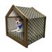Kente Pattern Pet House Traditional Style Design with Triangular Details Funky Pattern Print Outdoor & Indoor Portable Dog Kennel with Pillow and Cover 5 Sizes Multicolor by Ambesonne