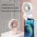 Mairbeon Mini Fan Foldable Fill Light USB Charging LED Clip Hanging Neck Fan Mobile Phone Photo Lamp for Desktop