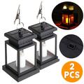 EIMELI 2 PCS Solar Lights Outdoor Hanging Solar Lantern Solar Garden Lamp for Patio Landscape Yard Warm White Candle Flicker Dusk to Dawn Auto Sensor On Off