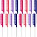 16 Pieces Metal Rat Tail Combs Foiling Comb Pintail Hair Combs Salon Fiber Back Combs for Women Girls Hair Styling at Home (Rose Red Pink Purple and Dark Blue)