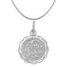 Sterling Silver Happy Birthday Disc Charm (15mm x 22mm) on a Sterling Silver 16 Inch Box Chain