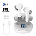 Wireless Earbuds TWS Bluetooth 5.0 Headphones with Wireless Charging Case Noise Canceling Mics IPX6 Water Resistance Hi-Fi Stereo Earphones for iPhone and Android(White)