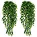 Moocorvic 2Pcs Fake Plants Artificial Plants for Home Decor Indoor Fake Ivy Vine Fake Ivy Leaves for Wall House Room Patio Outdoor Home Shelf Office Decor