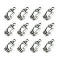 Tinksky 5 Packs of 50PCS Delicate DIY Zen Gesture Pendant Creative DIY Pray Pendant Alloy Jewelry Pendant Charms Handmade Metal Jewelry Accessory for Bracelet Necklace Jewelry Making (Silver)