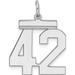 Sterling Silver Sterling/Silver Rhodium-Plated Polished Number 42 Charm (21 X 16) Made In United States qms42