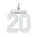 Sterling Silver Sterling/Silver Rhodium-Plated Polished Number 20 Charm (21 X 16) Made In United States qms20