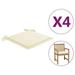 Dcenta 4 Piece Garden Chair Cushions Fabric Seat Cushion Patio Chair Pads Cream for Outdoor Furniture 19.7 x 19.7 x 1.2 Inches (L x W x T)