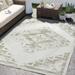 Abani Dusk Collection Beige Brown 5 x 8 Medallion Indoor/Outdoor Rug