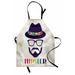 Hipster Apron Abstract Man in a Hat Portrait with Glasses Mustache and Beard on Grunge Background Unisex Kitchen Bib with Adjustable Neck for Cooking Gardening Adult Size Multicolor by Ambesonne