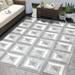 Abani Hampton Collection Grey 4 x 6 3D Tiles Indoor/Outdoor Rug