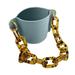 Wovilon Chain Portable Coffee Cup Cover Leather Beverage Handbag Heat Insulation Hot Separation Cup Cover Hanging Portable Kitchen Gadgets Kitchen Tools
