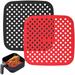 Reusable Air Fryer Liners Silicone 8.5 Inch Square Non-Stick Basket Mats Accessories Bamboo Steamer Liners for 5.8 QT & Larger Air Fryers Replacement for Parchment Paper - (2 Packs)