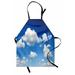 Blue Sky Apron Fluffy Cloudscape in Irregular Shapes Clear Weather Daylight Unisex Kitchen Bib with Adjustable Neck for Cooking Gardening Adult Size Cobalt Blue Sky Blue by Ambesonne