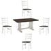 Home Square 5-Piece Set with 4 Ladderback Chairs & 1 Wood Table