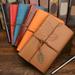 LA TALUS 1Pc 80 Sheets Vintage Loose Leaf Diary Journal Blank Notebook School Stationery Orange Yellow M
