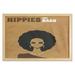 1970s Wall Art with Frame Woman with Afro Hairstyle and Hippies are Back Words Earth Tones Printed Fabric Poster for Bathroom Living Room Dorms 35 x 23 Pale Coffee Black by Ambesonne