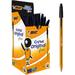 Cristal Original Ballpoint Pens Every-Day Biro Pens with Fine Point (0.8 mm) Ideal for School and Office Black