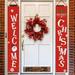 Merry Christmas Banners Front Door Welcome Christmas Porch Banners Red Porch Sign Hanging Xmas Decorations for Home Wall Indoor Outdoor Holiday Party Decor