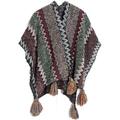 PIKADINGNIS Ethnic Wrap Shawl Poncho Cape for Women Knit Oversized Open Front Pashmina with Tassels Cold Weather 2022