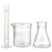 3pcs Glass Graduated Cylinders Beakers Conical Flask Scientific Laboratory Tool