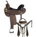 23ZI 15 In Comfytack Western Horse Barrel Racing Trail Pleasure American Leather Saddle Tack Set With Reins Brown