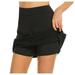 Fsqjgq Skirts for Women Trendy Summer Skirts Running for Skort Performance Tennis Women s Golf Skirt Lightweight Sport Active Skirt Black Xxl