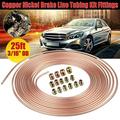 Copper Nickel Brake Line Tubing Kit 3/16 OD 25 Foot Coil Roll all Size Fittings