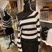 American Eagle Outfitters Sweaters | Ae Striped Off The Shoulder Sweater Black & White Knit | Color: Black/White | Size: S