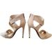 Jessica Simpson Shoes | Jessica Simpson Strappy High Heels Sandals Blush With Rose Gold Accents Size 8m | Color: Cream | Size: 8